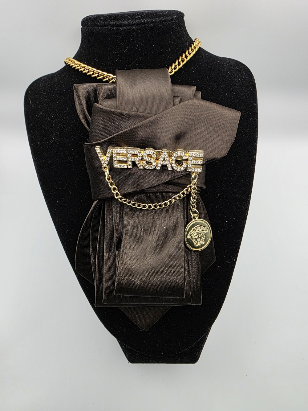 Necklace Tie | Brown Satin